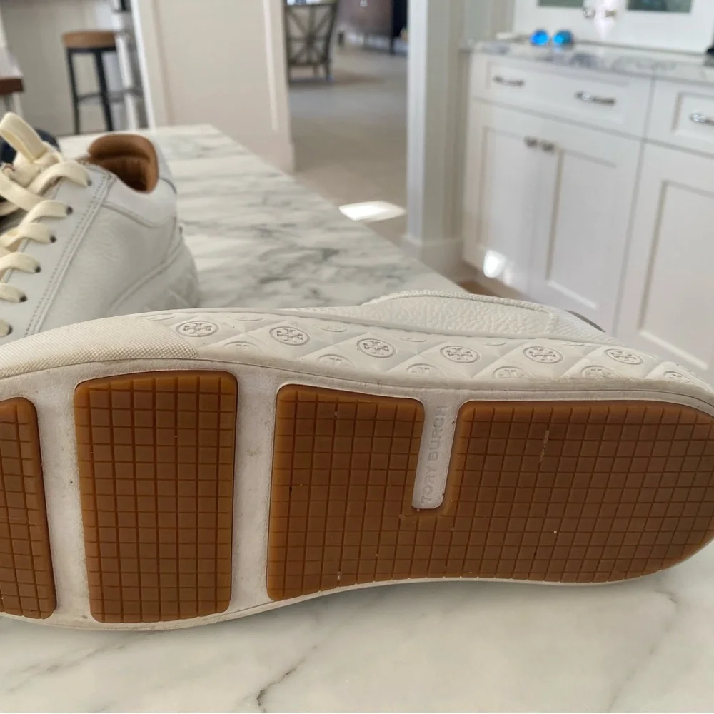 Tory Burch Ladybug White Leather Sneakers size 8.5 - Picture 5 of 11